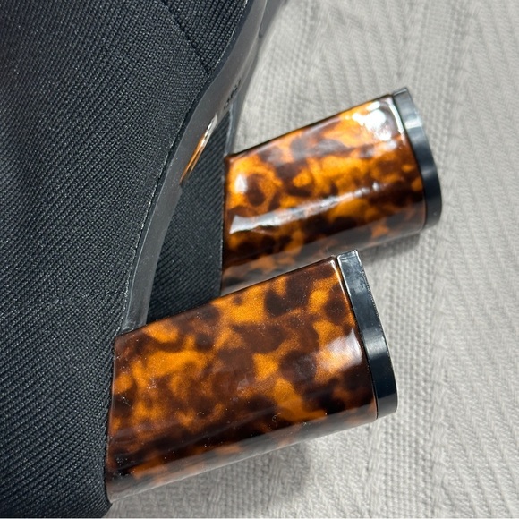 MIA Tarrin black fabric bootie with tortoiseshell block heel, size 9 - Picture 10 of 11